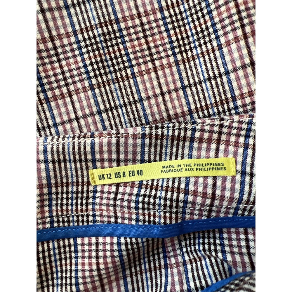 Maeve Anthropologie The Avery Pleated Plaid Wide Leg Pants Sz 8 Preppy Academia - Picture 6 of 10